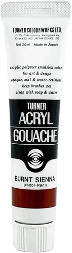 Turner Colour Works Acryl Gouache Artist Pintura acrílica - Tubo individual de 0.7 fl oz - Siena quemada