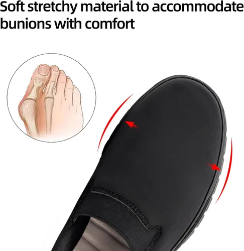 Miniatura 4 de Mocasines Ortopédicos para Mujer de Punta Redonda Cómodos sin Cordones para Juanetes Zapatos de Trabajo Elásticos para Caminar Zapatos Ortóticos