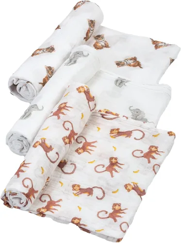 Miniatura 14 de LollyBanks Manta para envolver al bebé, manta de muselina 100% algodón para niños y niñas, grande de 47 x 47 pulgadas, mantas suaves y transpirables