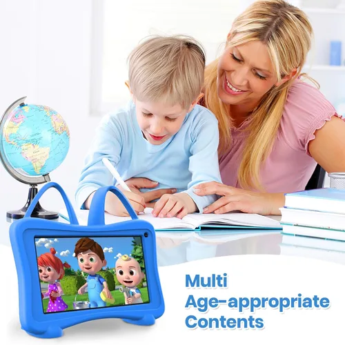 Miniatura 4 de Trayoo Tableta infantil de 7 pulgadas con WiFi, YouTube, cámara dual, pantalla táctil, control parental, tableta infantil para niños y niñas Azul