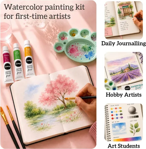 Miniatura 8 de Chalkola - Set de pintura de acuarela para adultos, niños, artistas principiantes y profesionales - Juego de 36 tubos de acuarela (12ml, 0.4oz), 10