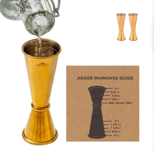 Miniatura 11 de A Bar Above Jigger japonés de alta calidad con 8 medidas en el interior, profesional y resistente de acero inoxidable 304 doble jigger