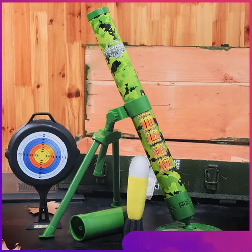 Miniatura 4 de Juego de lanzador de mortero para niños de 6 a 12 años, juego de cohete de espuma suave para niños con 5 conchas de espuma de seguridad para niños