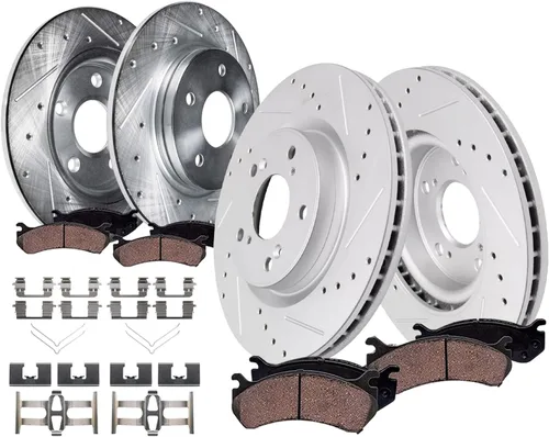 Miniatura 9 de Detroit Axle - Kit de frenos para Honda Accord 2008-2012, rotores de frenos de disco perforados y ranurados, pastillas de freno de cerámica 2009