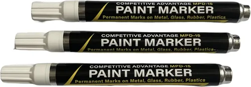 Marcador de pintura esmaltada de ventaja competitiva MPD | Permanente Impermeable Resistente a los rayos UV Blanco