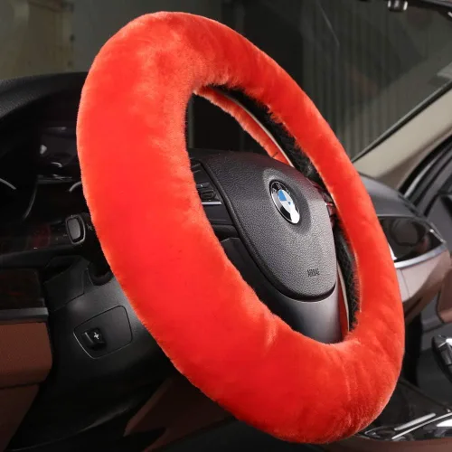 Miniatura 16 de OGLAND - Funda para volante de automóvil de lana de oveja esponjosa suave y esponjosa para vehículo automotriz universal, para mujer y hombre, 14