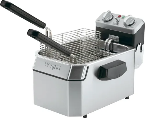 Miniatura 7 de Waring Freidora comercial WDF75RC de alta resistencia de 8.5 libras, incluye 4 cestas individuales y 2 cubiertas nocturnas - 1800 W, 120 V, enchufe