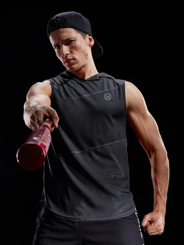 Miniatura 5 de Neleus - Camiseta sin mangas deportiva Dry Fit para correr con capucha