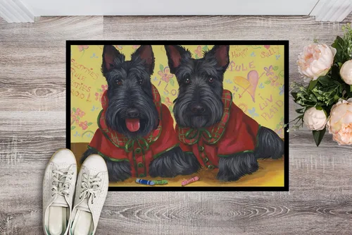 Miniatura 3 de Caroline's Treasures PPP3271MAT Scottish Terrier Scotties Rule Felpudo de 18 x 27 pulgadas, tapete para puerta delantera, interior y exterior