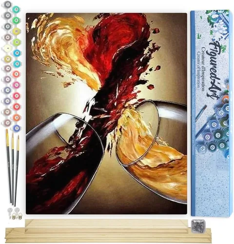 Miniatura 57 de Figured'Art - Juego de pintura por números, lienzo enrollado sin marco, para manualidades, para adultos, 16 x 20 pulgadas, jarrón de peonías