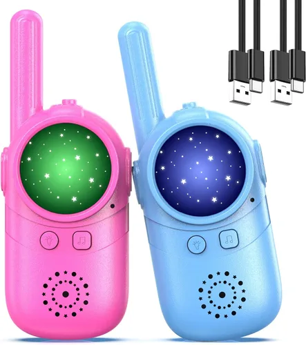 Miniatura 26 de Inspireyes Walkie Talkies para niños, paquete de 2 recargables de largo alcance, juguetes para niños y niñas de 3 a 12 años, juguete de radio de 2
