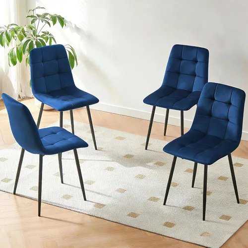 Miniatura 23 de Homedot Juego de mesa de comedor para 2, mesa de cocina de 3 piezas, juego de sillas de comedor redondas y negras para espacios pequeños, juego
