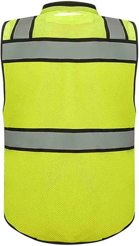 Miniatura 3 de 3C Products - Chaleco de agrimensor ANSI Clase 3 de alta calidad con cuello acolchado, bolsillo para tableta, bolsillo para lata y bolsillo trasero
