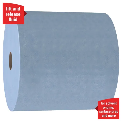 Miniatura 4 de WypAll Paños PowerClean X90 Ultra Duty (12889), rollo jumbo, toallas de uso extendido, azul (450 hojas/rollo, 1 rollo/caja, 450 hojas/caja)