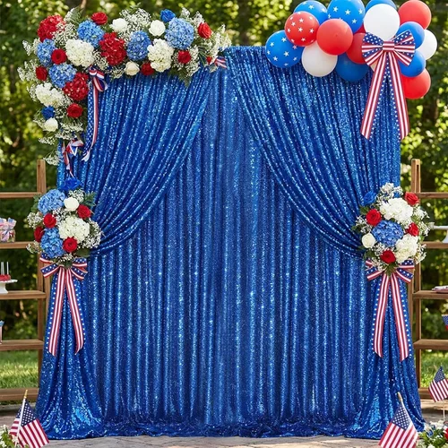 Miniatura 35 de Telón de fondo de lentejuelas moradas 2 paneles 2FTx8FT con purpurina telón de fondo cortinas para fiesta de Halloween fondo de fotos para bodas