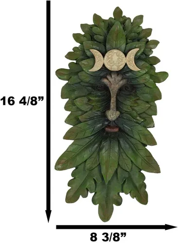 Miniatura 3 de Ebros Gift Wicca Nature Spirit God Horned Celta Greenman Tree Ent Triple Luna Colgante Decoración de Pared Placa de 16.5 pulgadas de alto Árbol