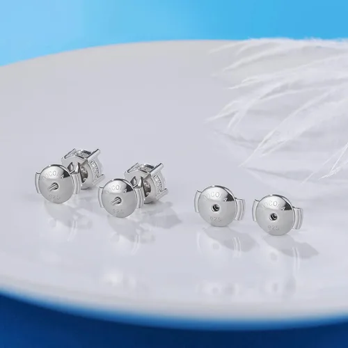 Miniatura 2 de Parte trasera de aretes con bloqueo para tachuelas, respaldos de aretes de plata de ley hipoalergénicos y seguros, reemplazos para aretes con poste