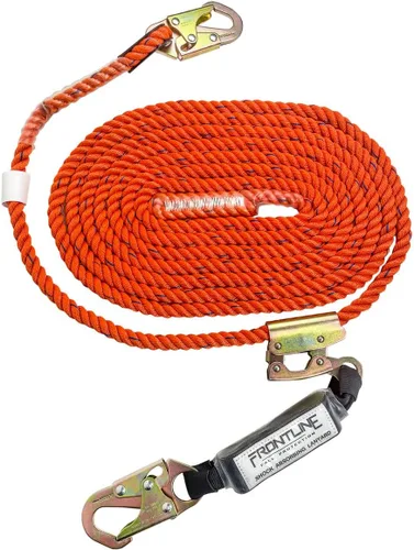 Miniatura 2 de Frontline VLP25R3L Premium - Línea de vida vertical con agarre de cuerda que se abre de 25 pies y paquete de choque, cuerda de alta resistencia