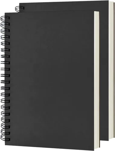 DSTELIN Cuaderno en espiral en blanco, paquete de 2, tapa blanda, libro de bocetos, 100 páginas / 50 hojas, 7.5 pulgadas x 5.1 pulgadas, 100GSM,