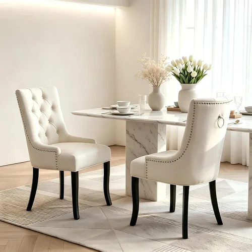 Sillas de comedor de terciopelo, modernas sillas de cocina con patas de madera, sillas tapizadas para comedor, sala de estar, dormitorio (juego de