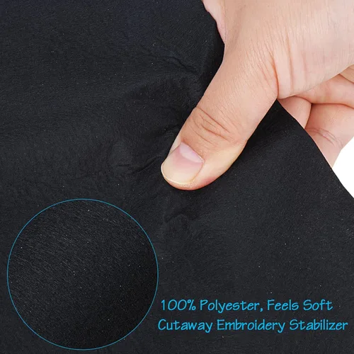 Miniatura 2 de Simthread Fusible Cut Away Estabilizador Respaldo Color Negro para Bordado a Máquina - Peso 2.8 onzas 12" x 10 yardas/rollo
