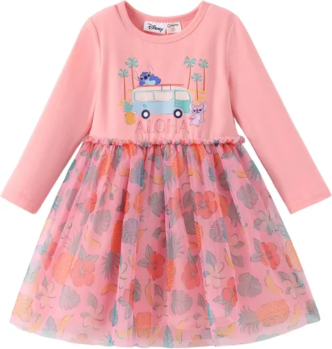 Miniatura 32 de Disney Frozen Elsa Princesa Cenicienta Ariel Jazmín Rapunzel Vestido para bebé/niña, Vestido de manga larga con volantes y superposición de malla