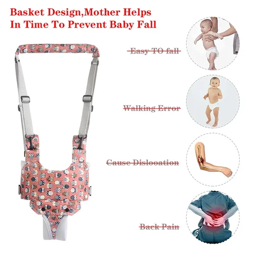 Miniatura 6 de IULONEE Andador de bebé, arnés de mano para niños pequeños, cinturón protector, para actividades infantiles, ajustable, de pie, ayudante de Naranja