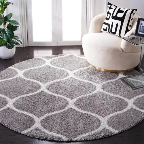 Miniatura 49 de SAFAVIEH Tahoe Shag Collection - Alfombra para pasillo, 2 x 9 pies, color beige y blanco, diseño de enrejado, no desprende pelusa y de fácil