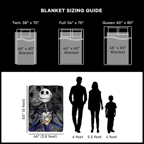 Miniatura 7 de Northwest Nightmare Before Christmas Micro Raschel Manta de Tiro, Manta de Tiro Ultra Suave, 46 x 60 Pulgadas, Dark Creep Creep oscuro
