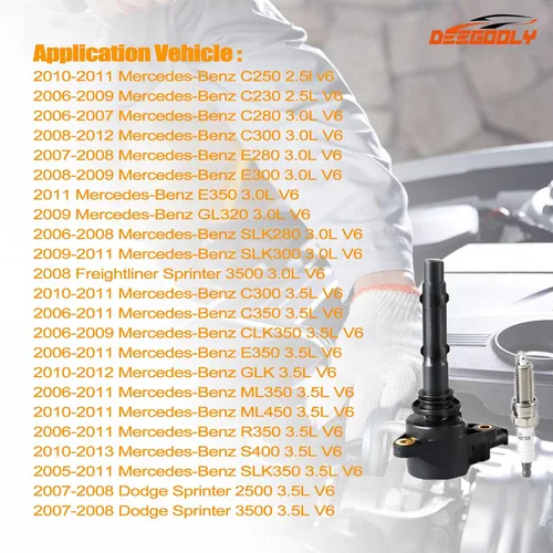 Miniatura 4 de Paquete de 8 bobinas de encendido UF535 de 8 piezas y bujías de iridio compatibles con Mercedes-Benz CLS550 E550 S550 GL450 SL550 ML550 S450 CL550