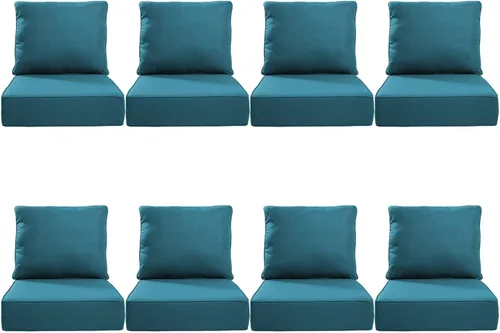 Miniatura 100 de Rilyson Cojines de patio para muebles de exterior, 22 x 24 pulgadas, respaldo alto y asiento profundo, cojín de exterior para sillas de patio, sofá