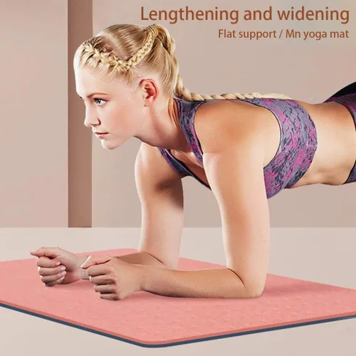 Miniatura 2 de Tapete de yoga de elastómero termoplástico, antideslizante, para ejercicio, yoga, pilates, entrenamiento deportivo (34 x 17 x 0.8)