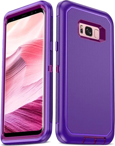 Miniatura 17 de LeYi Funda compatible con Galaxy S8 Plus: funda de protección 3 en 1 de cuerpo completo a prueba de golpes, de goma, resistente, resistente, a