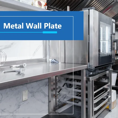 Miniatura 2 de LIDER Placa de Pared de Metal en Blanco, Cubierta de Tomacorriente en Blanco de Acero Inoxidable, Resistente a la Corrosión, Tamaño Mediano 1-Gang