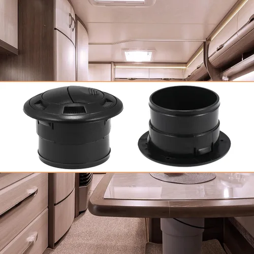 Miniatura 7 de X AUTOHAUX 1 Unidades 2.953 in Universal Negro Aire Acondicionado Caliente Ventilación Deflector Salida Louvered para Coche RV Sin Rejilla