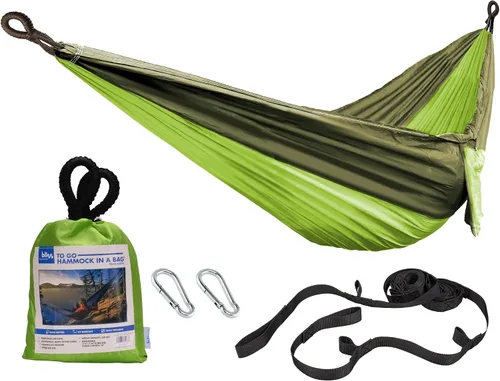 Miniatura 13 de Bliss Hammocks Hamaca en una bolsa con mosquitera y correas ajustables para árboles, hamaca de nailon para acampar y uso al aire libre, capacidad