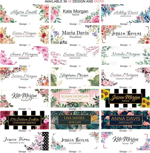 Miniatura 3 de ARTSWAVE Placa de nombre de escritorio personalizada, lujosa placa de nombre personalizada para escritorio, elegante diseño acrílico, decoración
