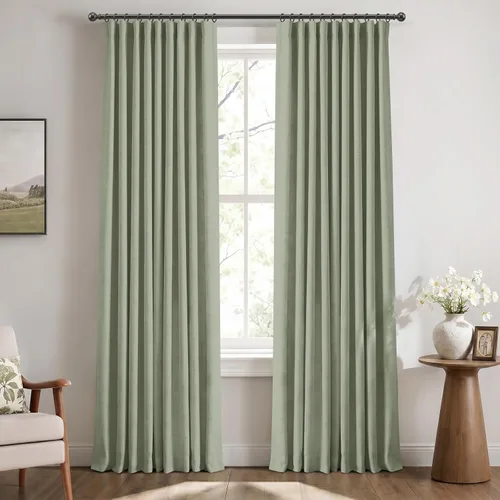 Miniatura 25 de 100% Blackout Shield Cortinas opacas completas para dormitorio de 63 pulgadas de largo, juego de 2 paneles, anillos de clip/bolsillo para barra