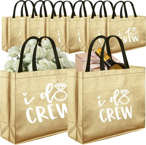 Miniatura 4 de CUTERUI GIFTED 1 bolsa de regalo no tejida de Champagne I Do Crew para regalos de dama de honor, regalos de despedida de soltera Champán 1 pieza