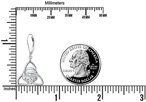 Miniatura 6 de Aretes de plata de ley S925 con nudo celta para mujer, aretes de gancho colgantes irlandeses de buena suerte