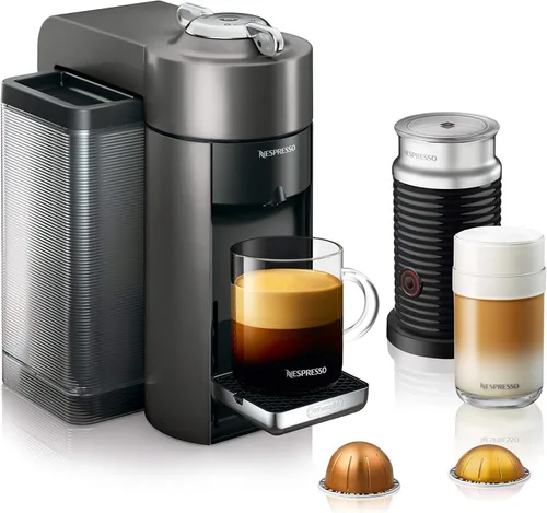 Miniatura 11 de Máquina de café y espresso Nespresso Vertuo de De'Longhi, color negro piano con espumador de leche Aeroccino Negro (Piano Black)