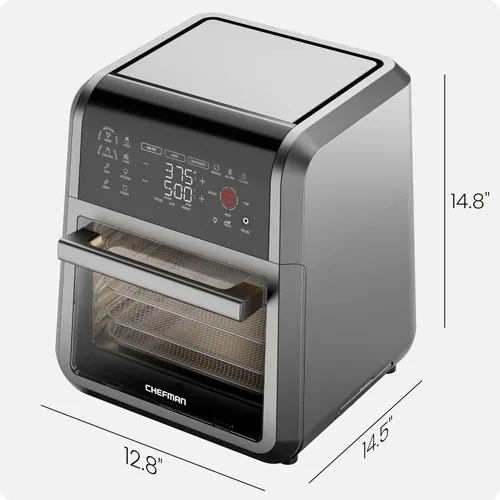 Miniatura 9 de CHEFMAN ExacTemp™ - Freidora de aire 5 en 1 de 12 cuartos de galón con termómetro de cocción inteligente integrado, 28 ajustes preestablecidos