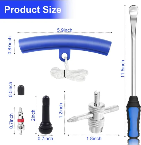Miniatura 5 de HTOMT Kit de Cucharas para Neumáticos de 11.5", 26 piezas Herramienta de Cambio de Neumáticos para Motocicleta Dirt Bike Tractor de Césped