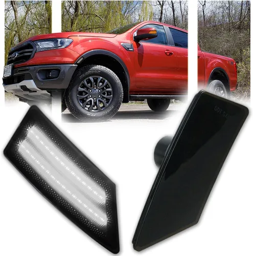 2 luces de posición laterales blancas ahumadas (RB-170) para Ford Ranger 2019-2023 [mejora la visibilidad], accesorios de primera calidad para Ford