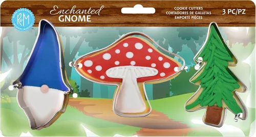 R & M International - Juego de cortador de galletas con diseño de gnomos encantados, talla única, color gris