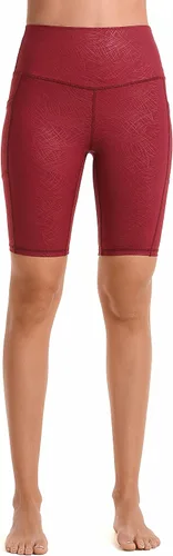Miniatura 5 de Sunzel Pantalones cortos de ciclismo de 10 pulgadas, 8 y 5 pulgadas, para mujer, con bolsillos, cintura alta, para yoga, atletismo, gimnasio