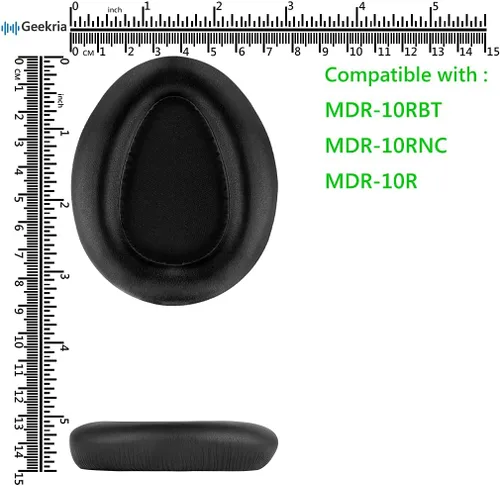 Miniatura 6 de Geekria Almohadillas de repuesto para auriculares MDR-10RBT, MDR-10RNC, MDR-10R, piezas de reparación con guía de video (negro)