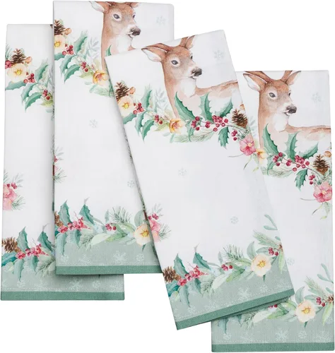 Miniatura 16 de Maison d' Hermine Happy Florals - Juego de 4 servilletas 100% algodón suave y cómodo perfectas para cenas familiares, bodas, fiestas de cóctel, 063