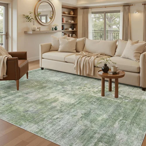 Miniatura 46 de Alfombra de pasillo Soalmost 2'6" x 10' lavable, alfombra antideslizante para cocina, baño, lavandería, alfombras vintage ultra delgadas para Beige