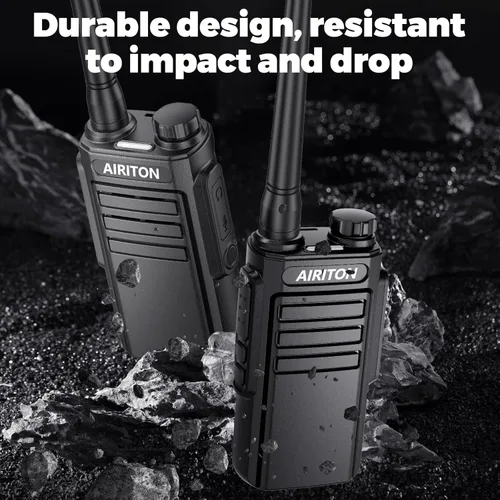 Miniatura 4 de Walkie Talkies de largo alcance para adultos, radio bidireccional recargable Walkie Talkie UHF con batería de iones de litio de 1500 mAh, cargador